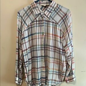 Green and Blue Plaid Button Down Shirt with Classic Collar- Brand new.  No tag